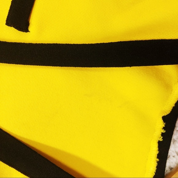 Yellow black bandage dress women’s XS long sleeve - Picture 4 of 8